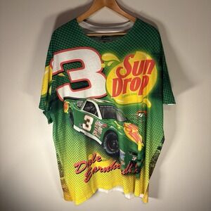 Dale Earnhardt Jr. #3 Sun Drop Sublimated JR Motorsports XXXL Print Green‎ Shirt